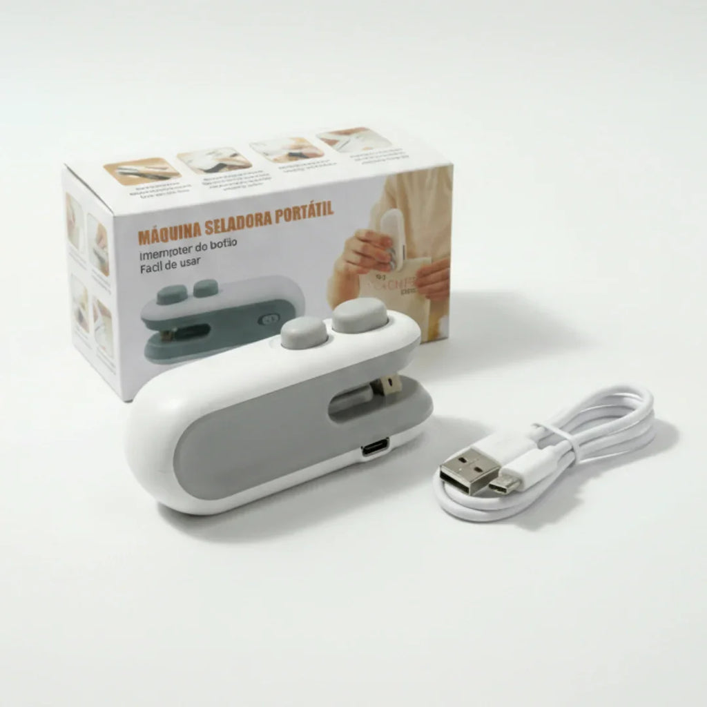 Lacre Pro: Seladora e Cortadora de Embalagens Portátil USB