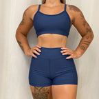 Kit Academia Short + Top: Cintura Alta - Não Fica Transparente