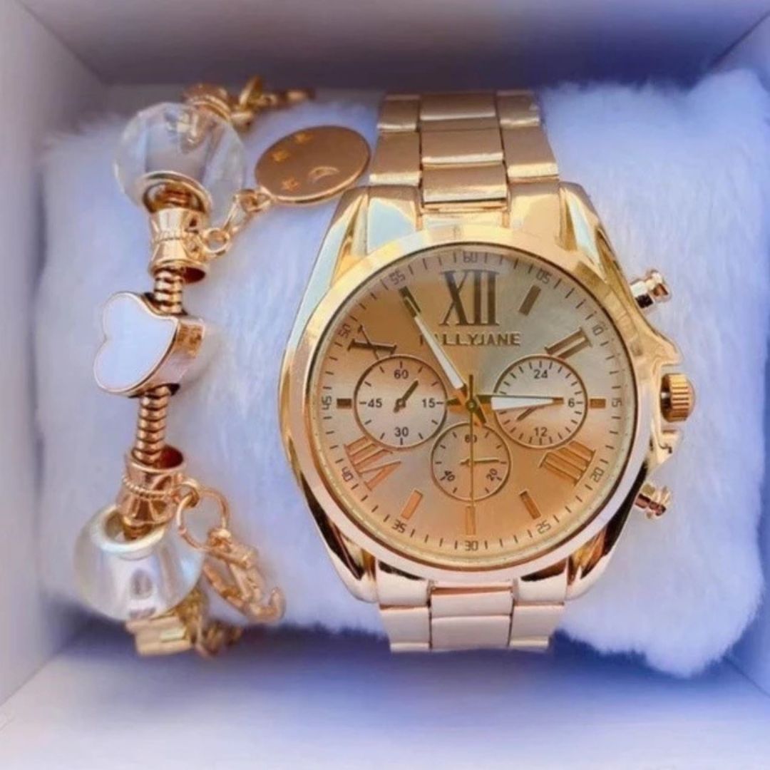 Relógio Feminino Digital Metal: À Prova D'água Luxo