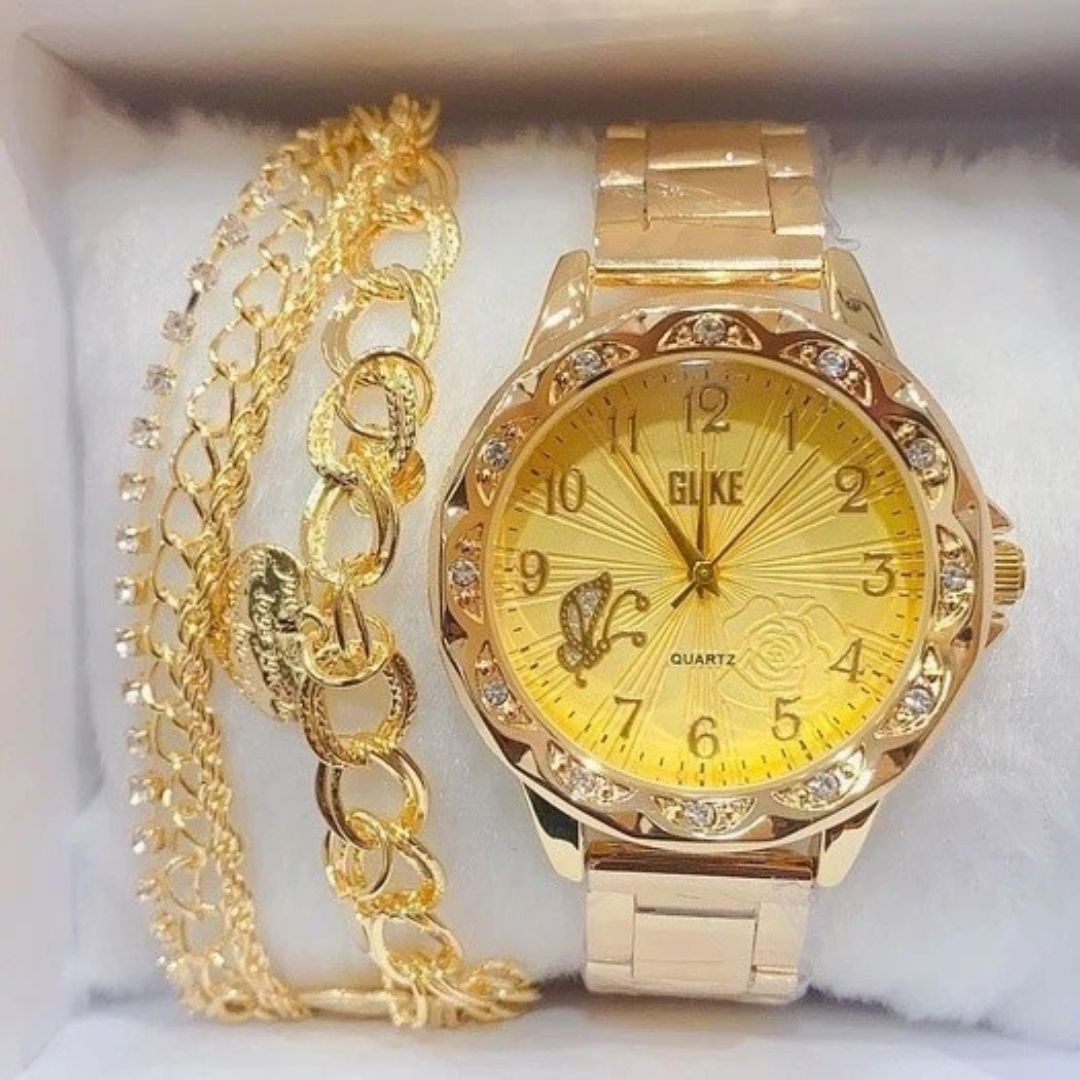 Relógio Feminino Digital Metal: À Prova D'água Luxo