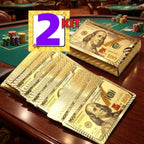 Kit 2 Baralhos Dourados 24k: Luxo à Prova D'água e Lavável