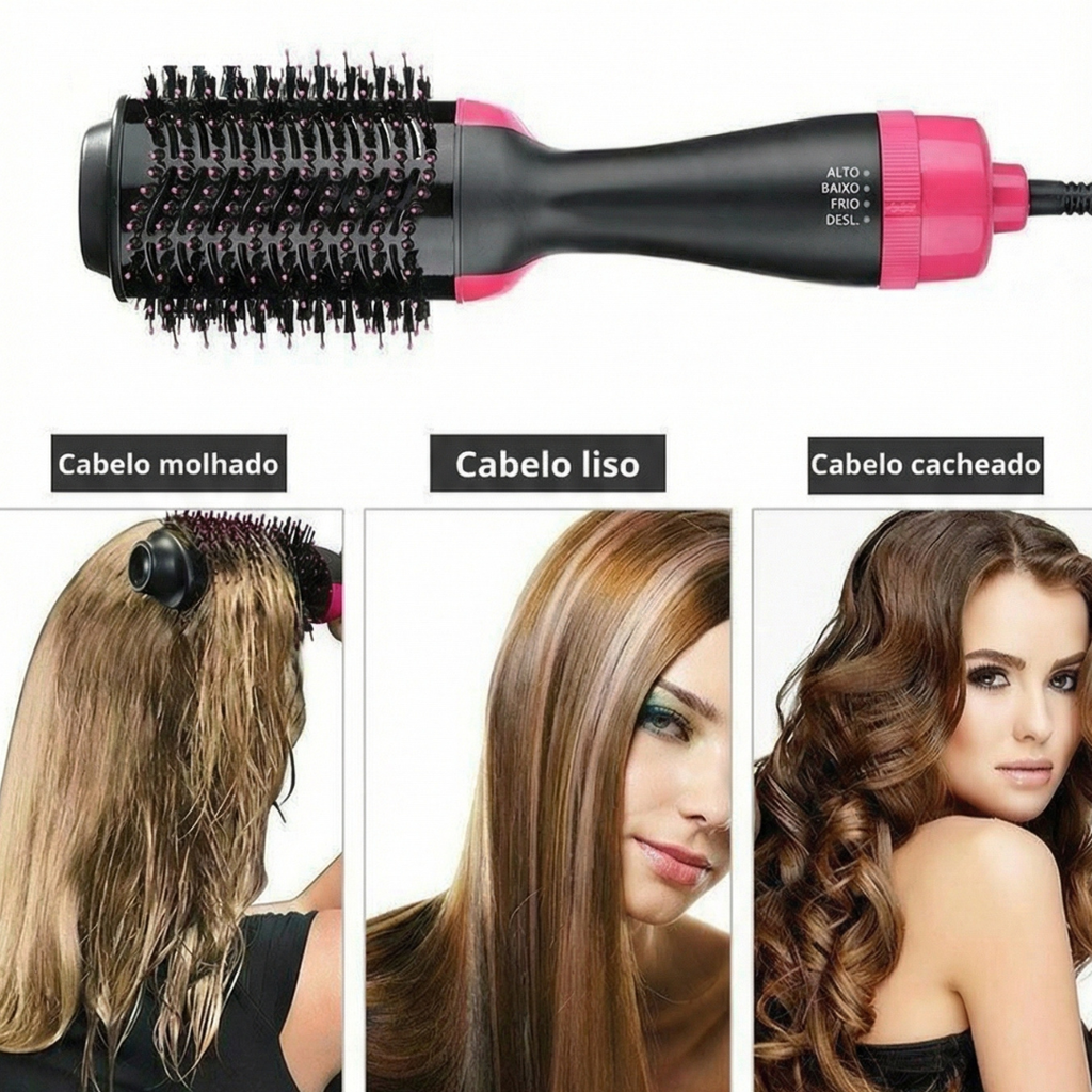 Escova Secadora 3 em 1 Profissional