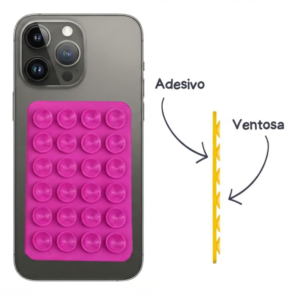 Suporte de Silicone com Ventosas para Celular: Portátil e Multicores