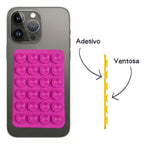 Suporte de Silicone com Ventosas para Celular: Portátil e Multicores