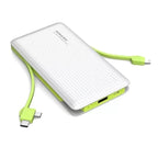 Carregador Portátil Kaidi Slim 10000mAh: 3 Saídas Integradas KD-956