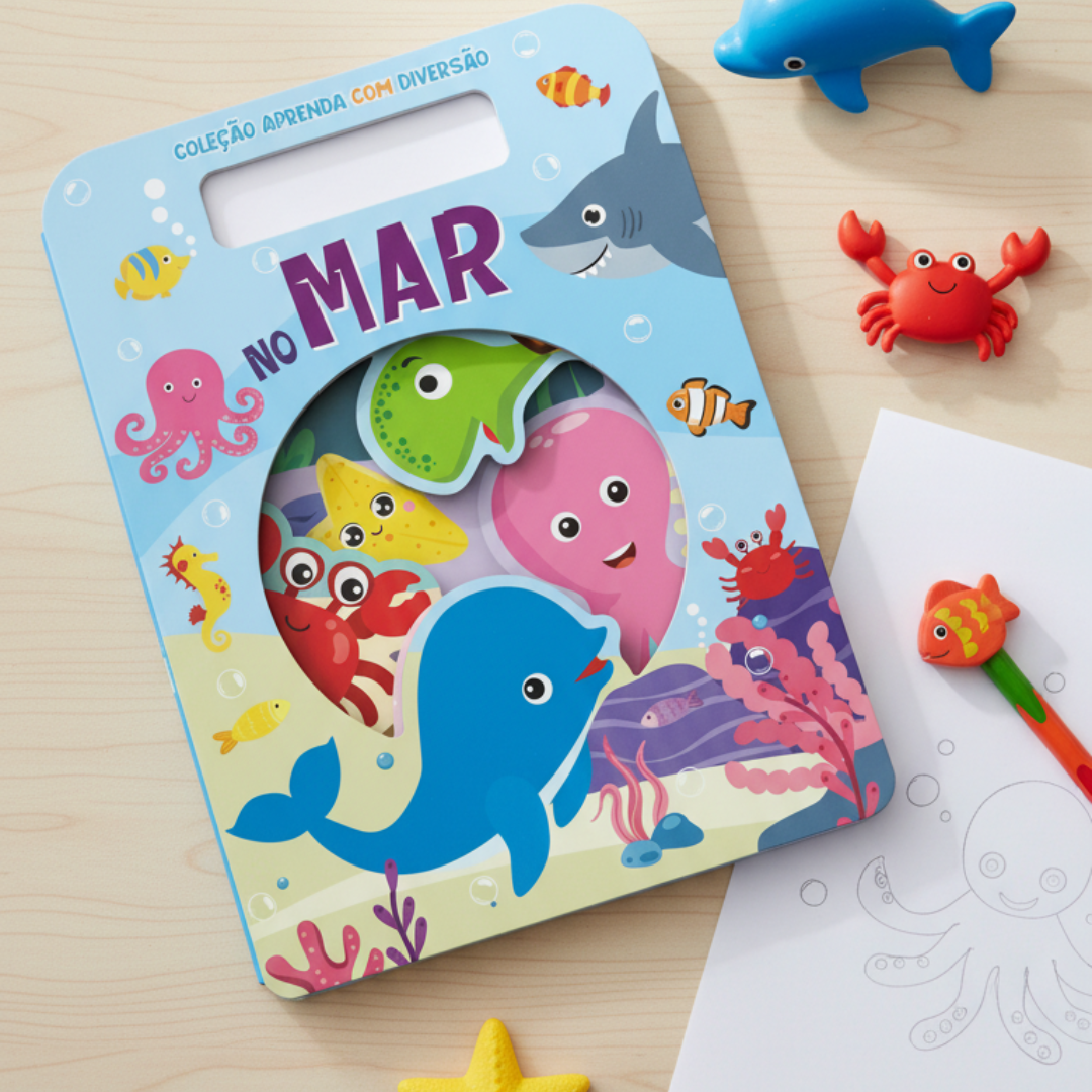 Livro Infantil Aprenda Com Diversão No Mar — Primeiras Palavras