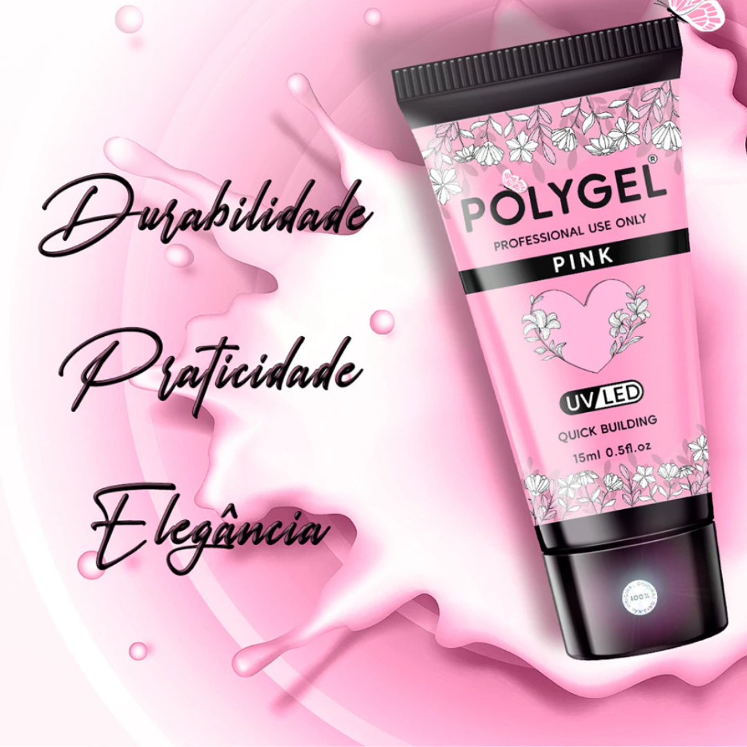 Kit Unha Poligel Iniciante: Completo com Lixa, Cabine e Moldes F1