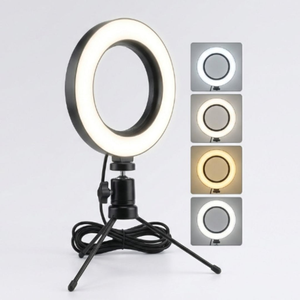 Ring Light Mesa Pequena 16cm: Ideal para TikTok, Reels e Maquiagem