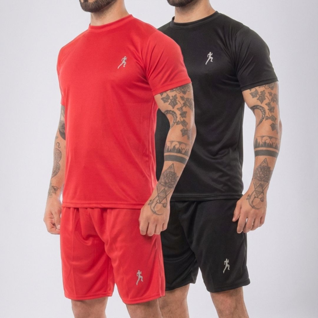 Kit 5 Camisetas + 5 Bermudas Masculinas: Combo Academia Premium
