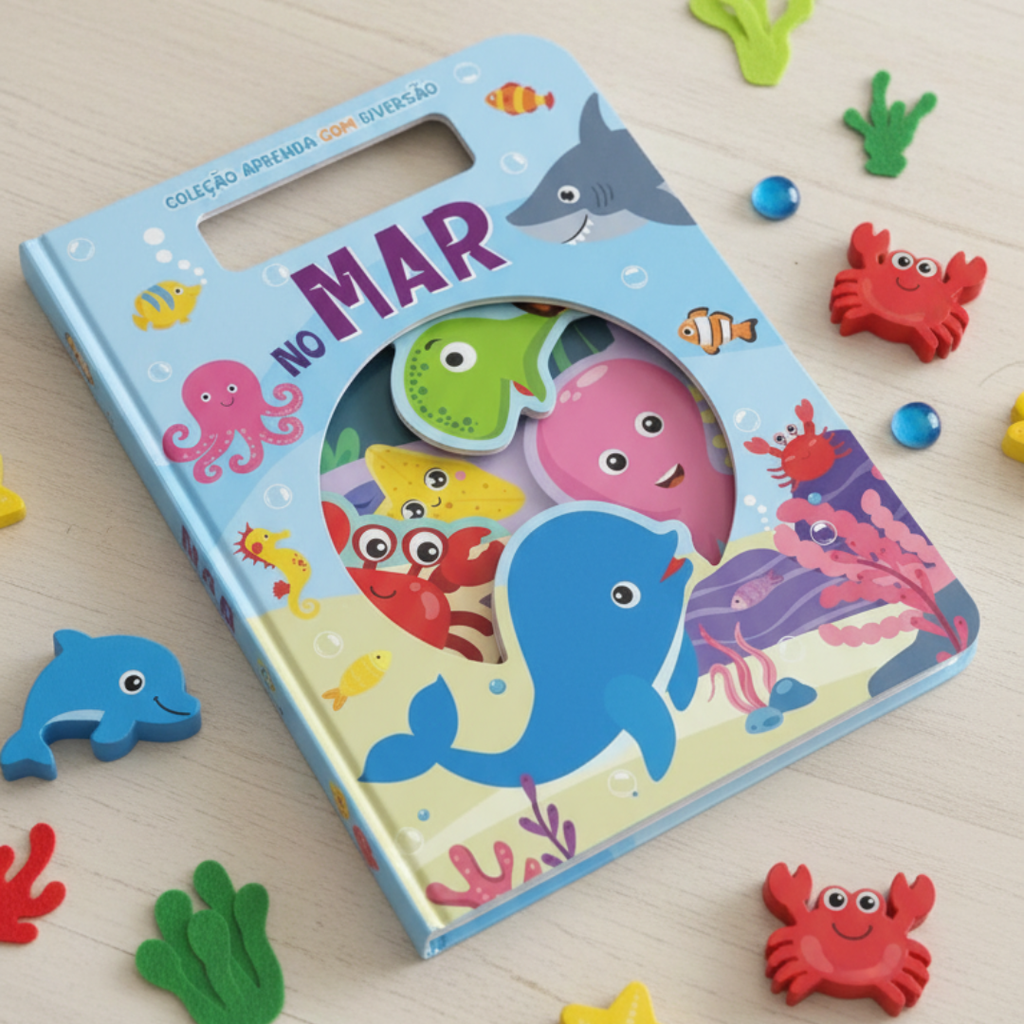 Livro Infantil Aprenda Com Diversão No Mar — Primeiras Palavras