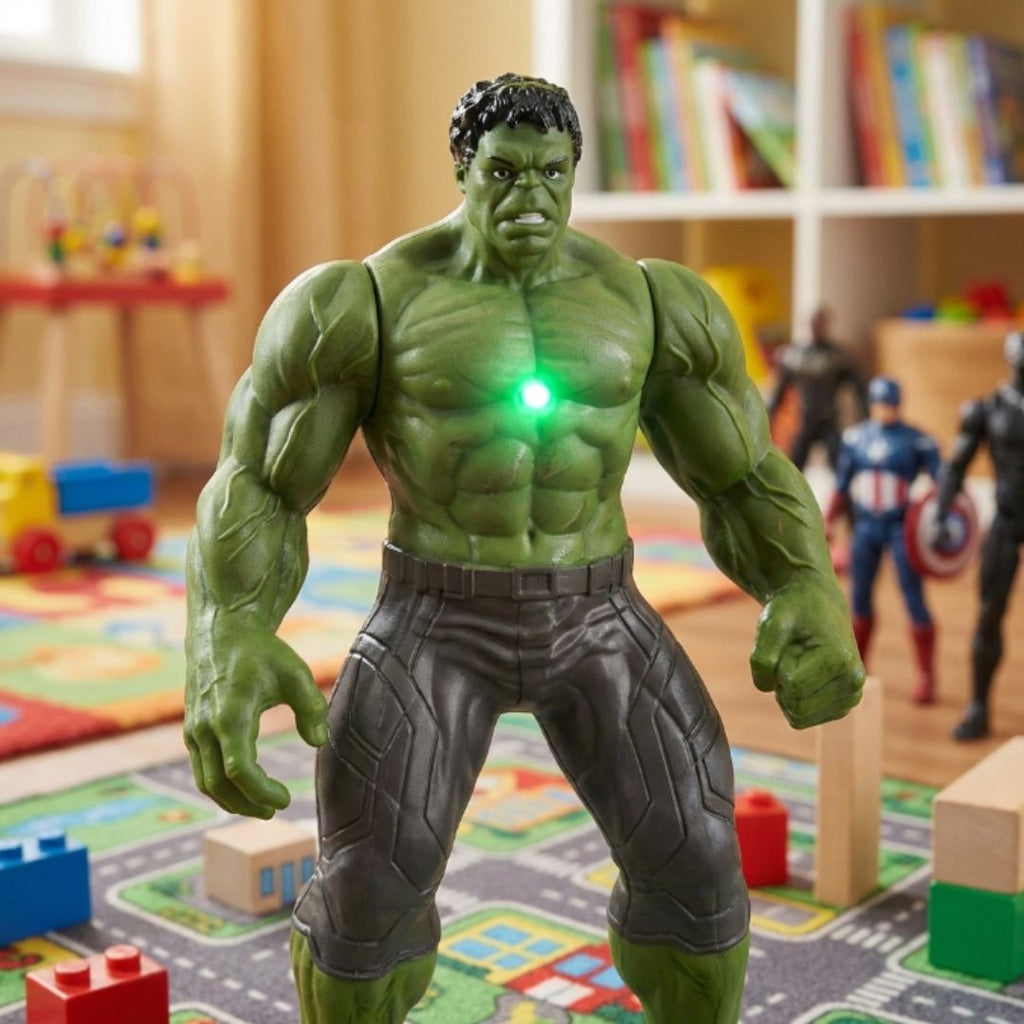Bonecos Vingadores Brilhantes PVC: Homem Aranha e Hulk com Luz no Peito