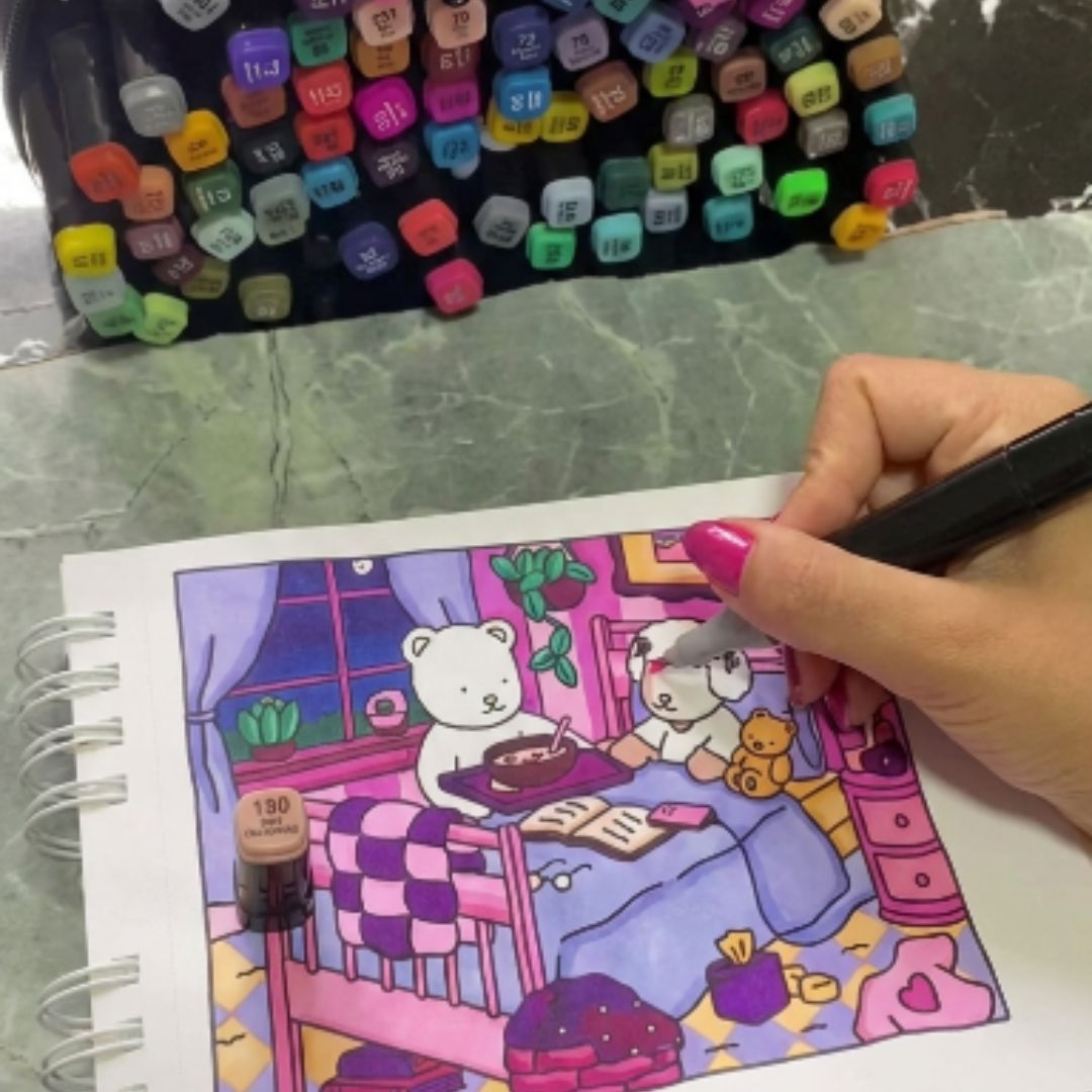 Canetas Hidrográficas Ponta Dupla: Ideal Para Colorir, Escola E Escritório