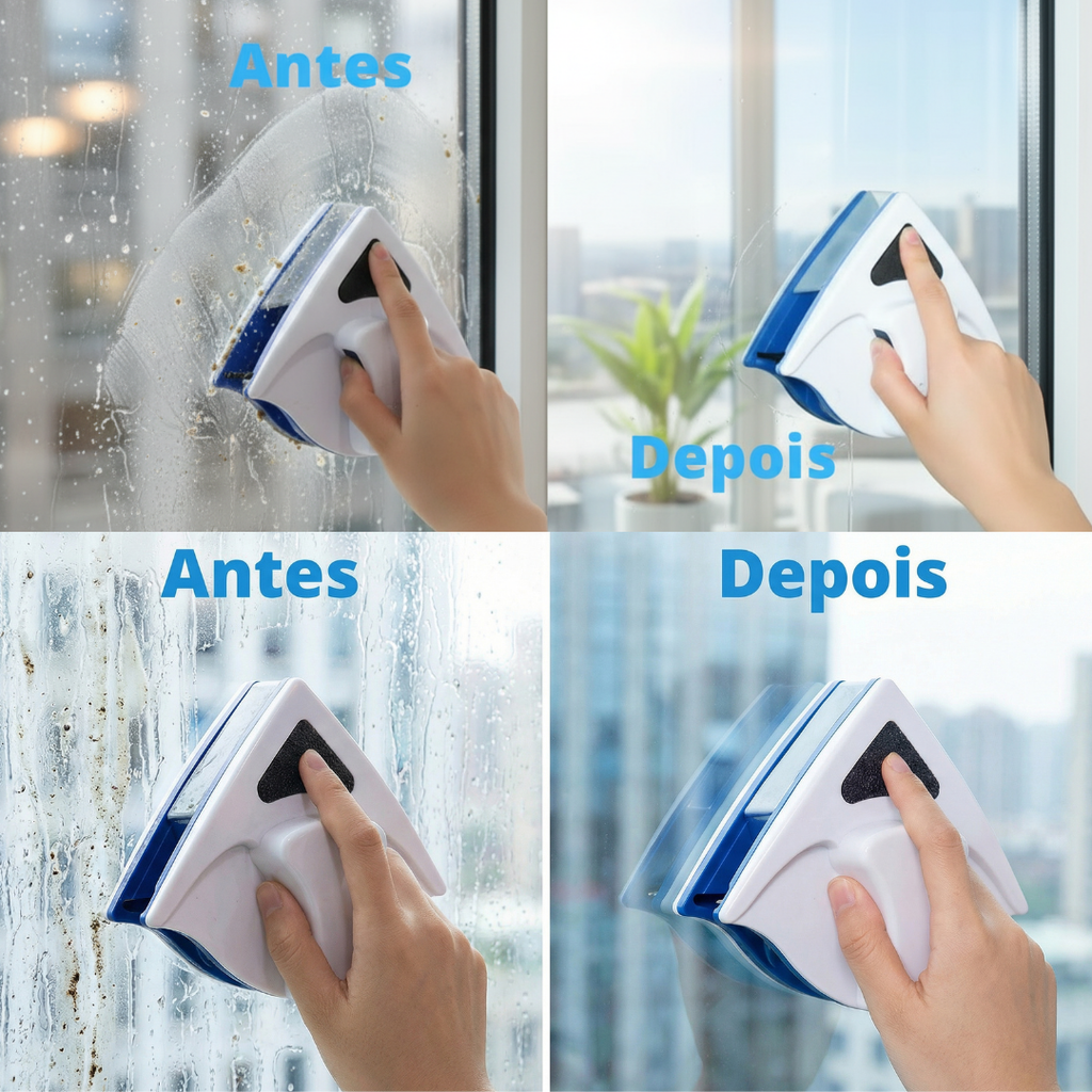 Limpe Pro: Limpador Magnético 2 em 1 para Vidros