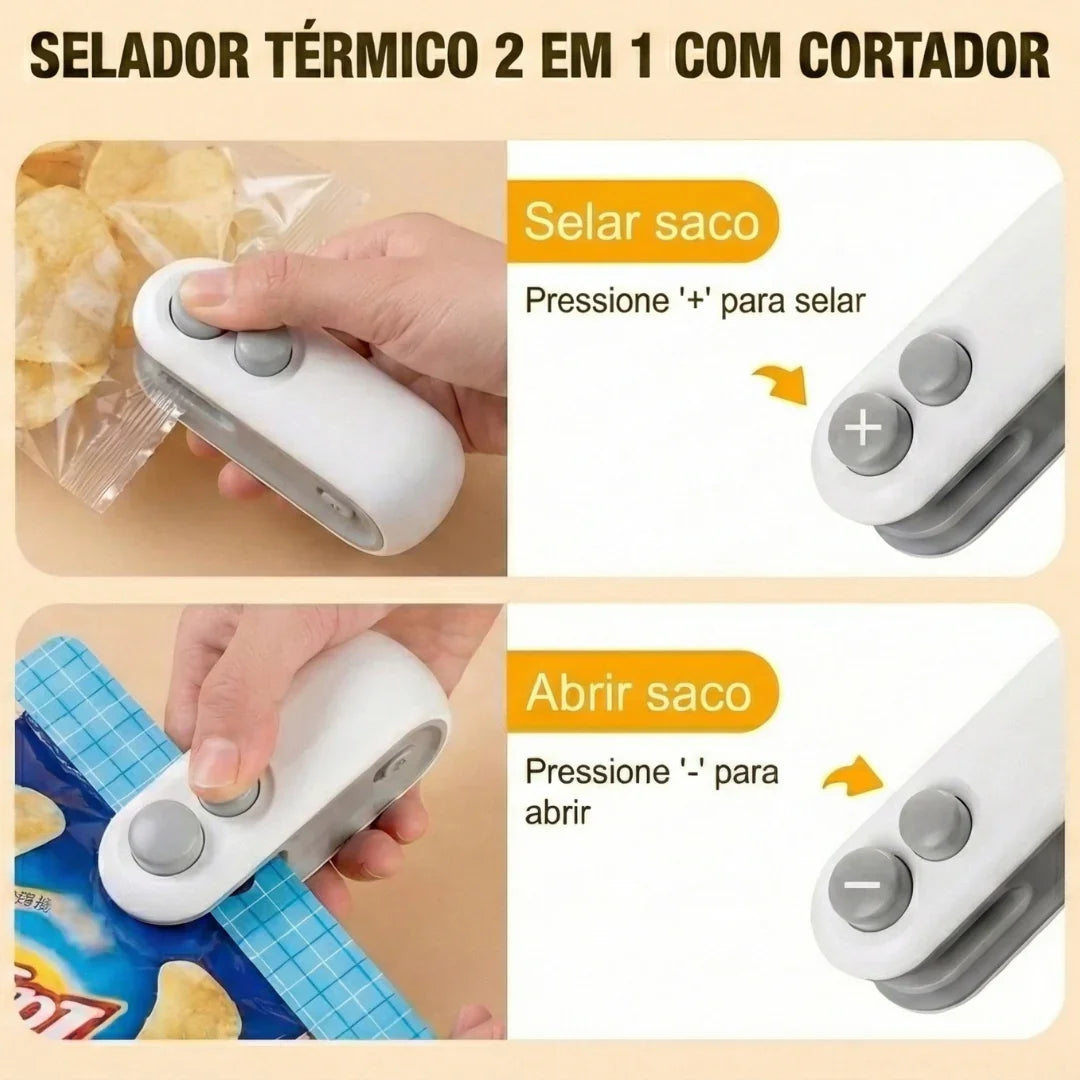 Lacre Pro: Seladora e Cortadora de Embalagens Portátil USB