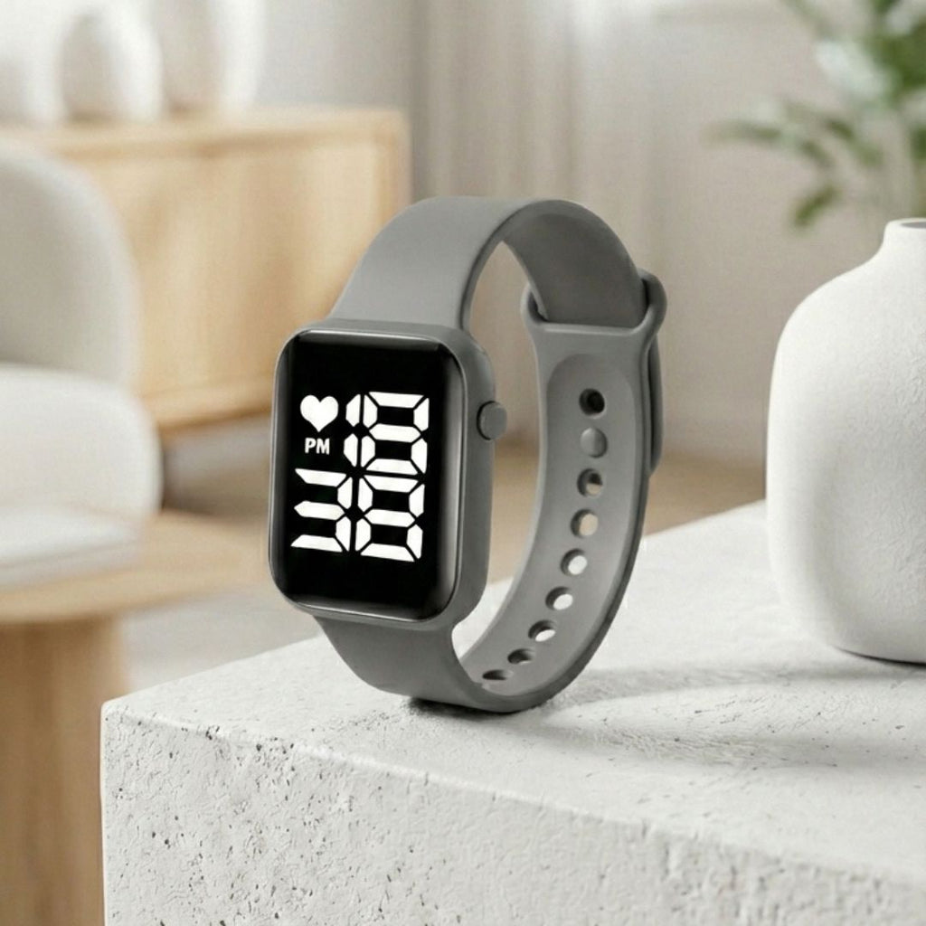 Relógio Digital LED Unissex Kit com 2: Resistente à Água e Choques