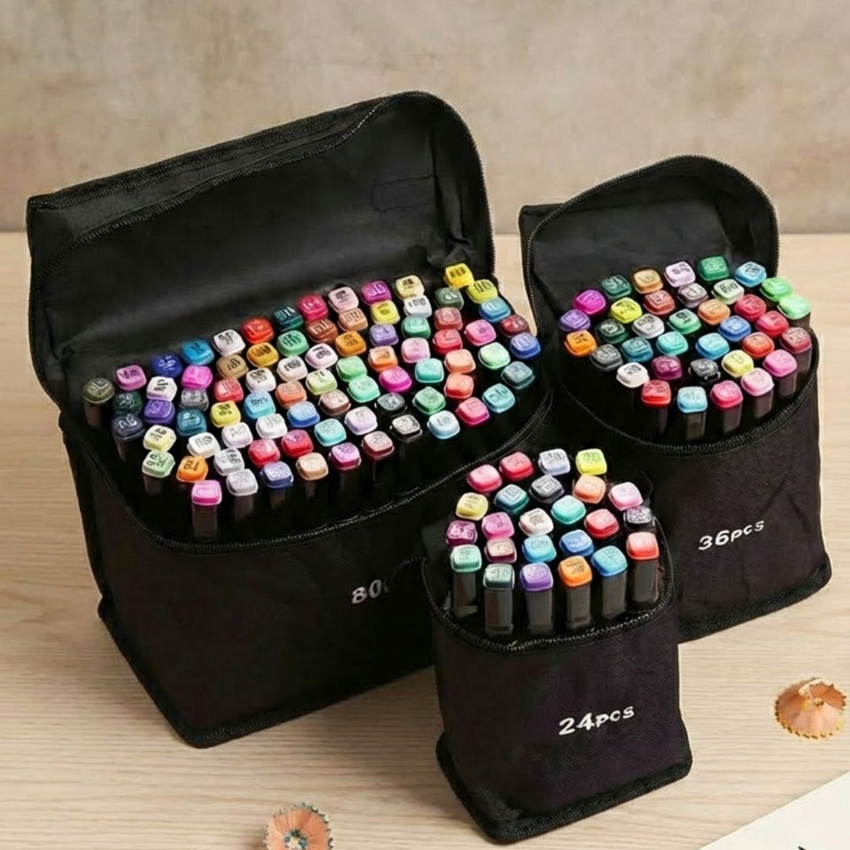 Canetas Hidrográficas Ponta Dupla: Ideal Para Colorir, Escola E Escritório