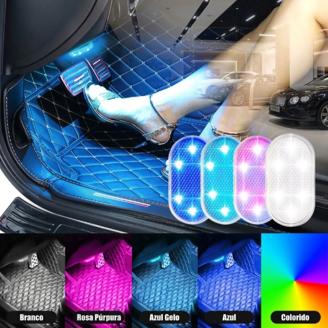 Mini LED de Teto para Carro: Iluminação de Emergência e Leitura USB