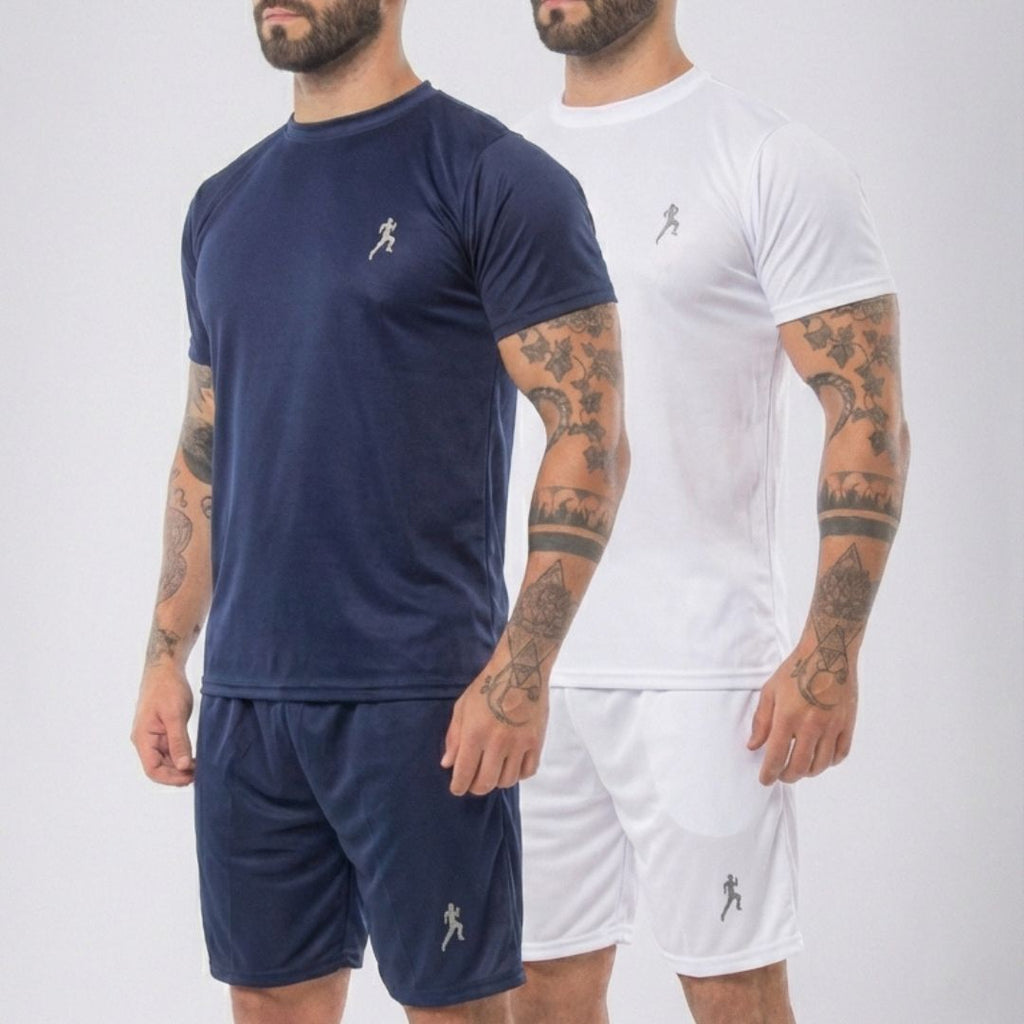 Kit 5 Camisetas + 5 Bermudas Masculinas: Combo Academia Premium