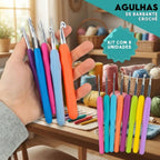 Kit Agulhas de Crochê Soft: 8 Unidades Tamanhos Grandes para Barbante