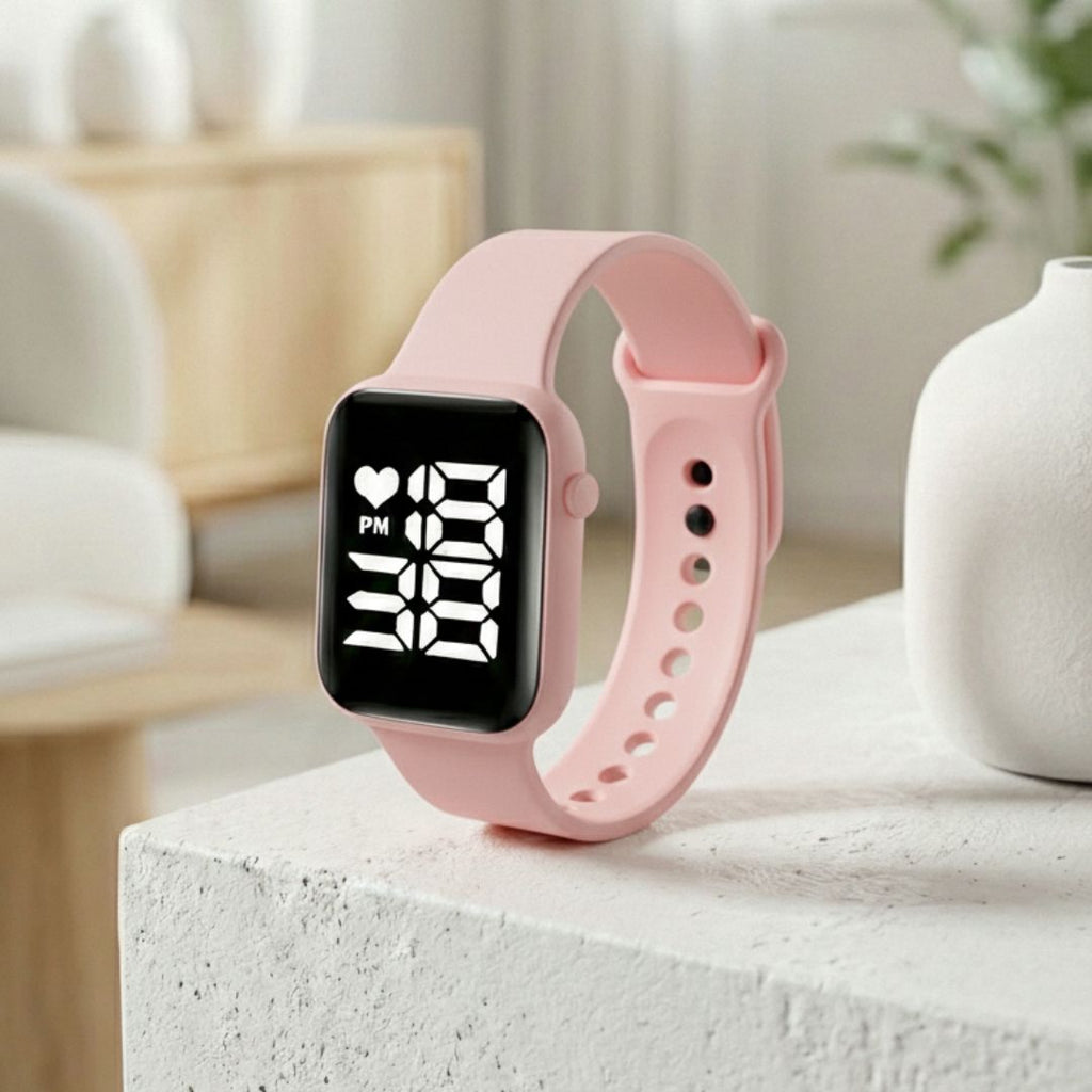 Relógio Digital LED Unissex Kit com 2: Resistente à Água e Choques