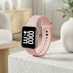 Relógio Digital LED Unissex Kit com 2: Resistente à Água e Choques