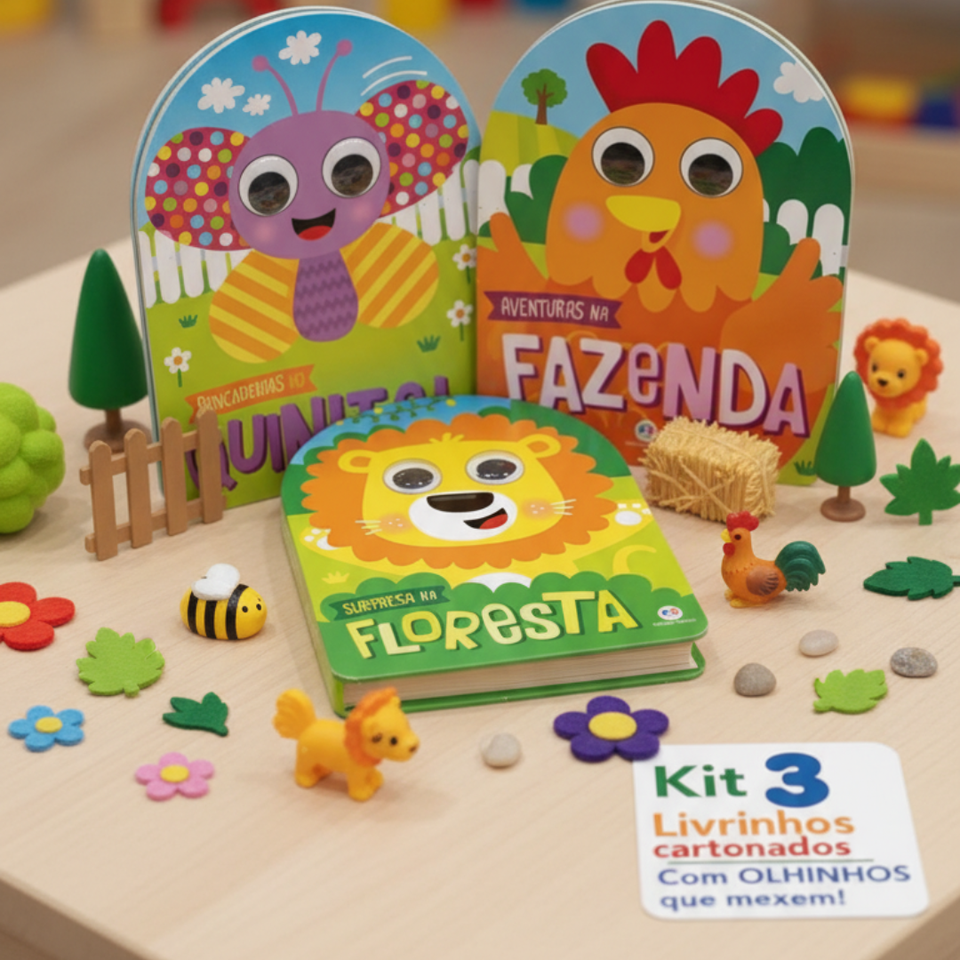 Kit 3 Livros Infantis Olhinhos Curiosos — Interativo E Divertido
