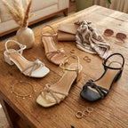 Sandália Festa Salto Bloco Calce Fácil: Elegância e Brilho Premium