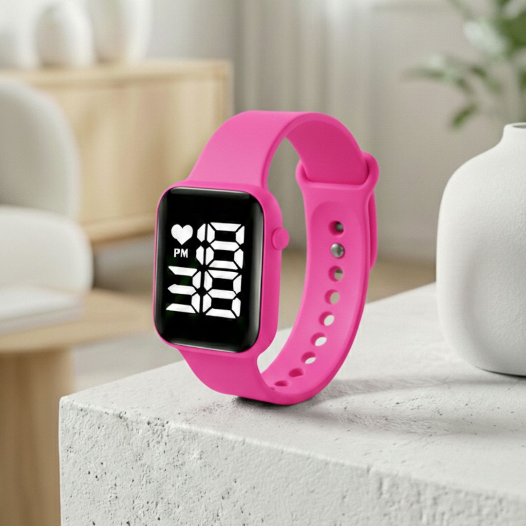 Relógio Digital LED Unissex Kit com 2: Resistente à Água e Choques