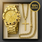 Relógio Masculino Premium + Conjunto de Joias: Estilo e Elegância