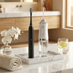 Kit Odonto-Sônico 360: Irrigador Bucal + Escova Elétrica Recarregável