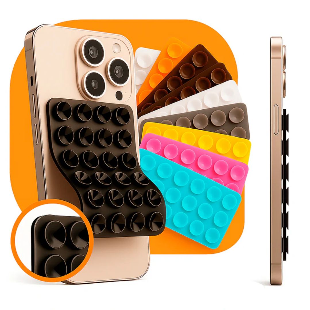 Suporte de Silicone com Ventosas para Celular: Portátil e Multicores
