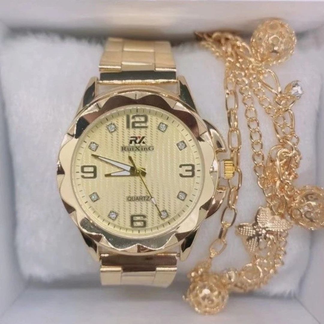 Relógio Feminino Digital Metal: À Prova D'água Luxo