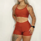 Kit Academia Short + Top: Cintura Alta - Não Fica Transparente