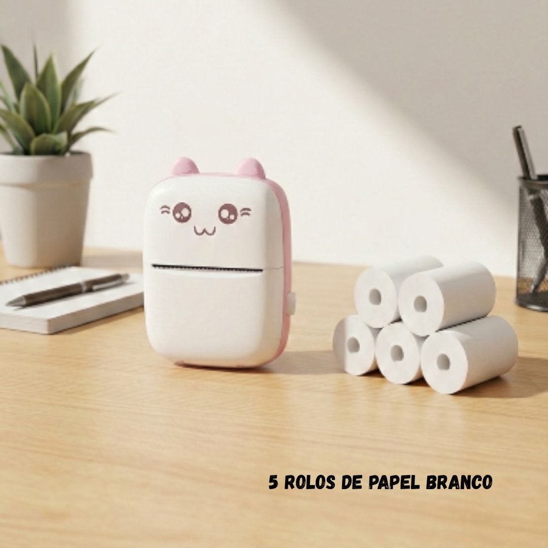 Mini Impressora + Kit de Papel