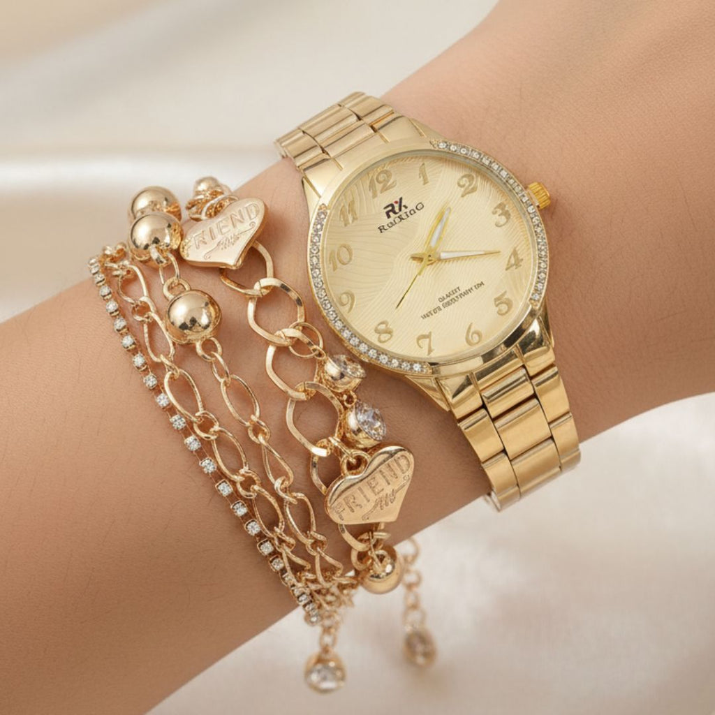 Relógio Feminino Digital Metal: À Prova D'água Luxo