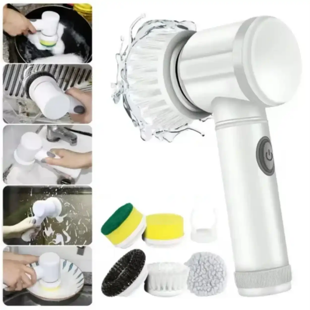 Escova Elétrica PowerClean TURBO 5 em 1 - Limpeza Sem Esforço