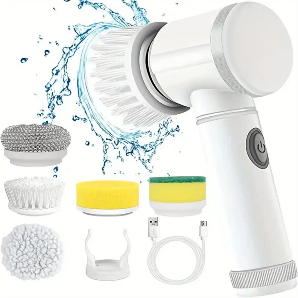 Escova Elétrica PowerClean TURBO 5 em 1 - Limpeza Sem Esforço