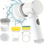 Escova Elétrica PowerClean TURBO 5 em 1 - Limpeza Sem Esforço