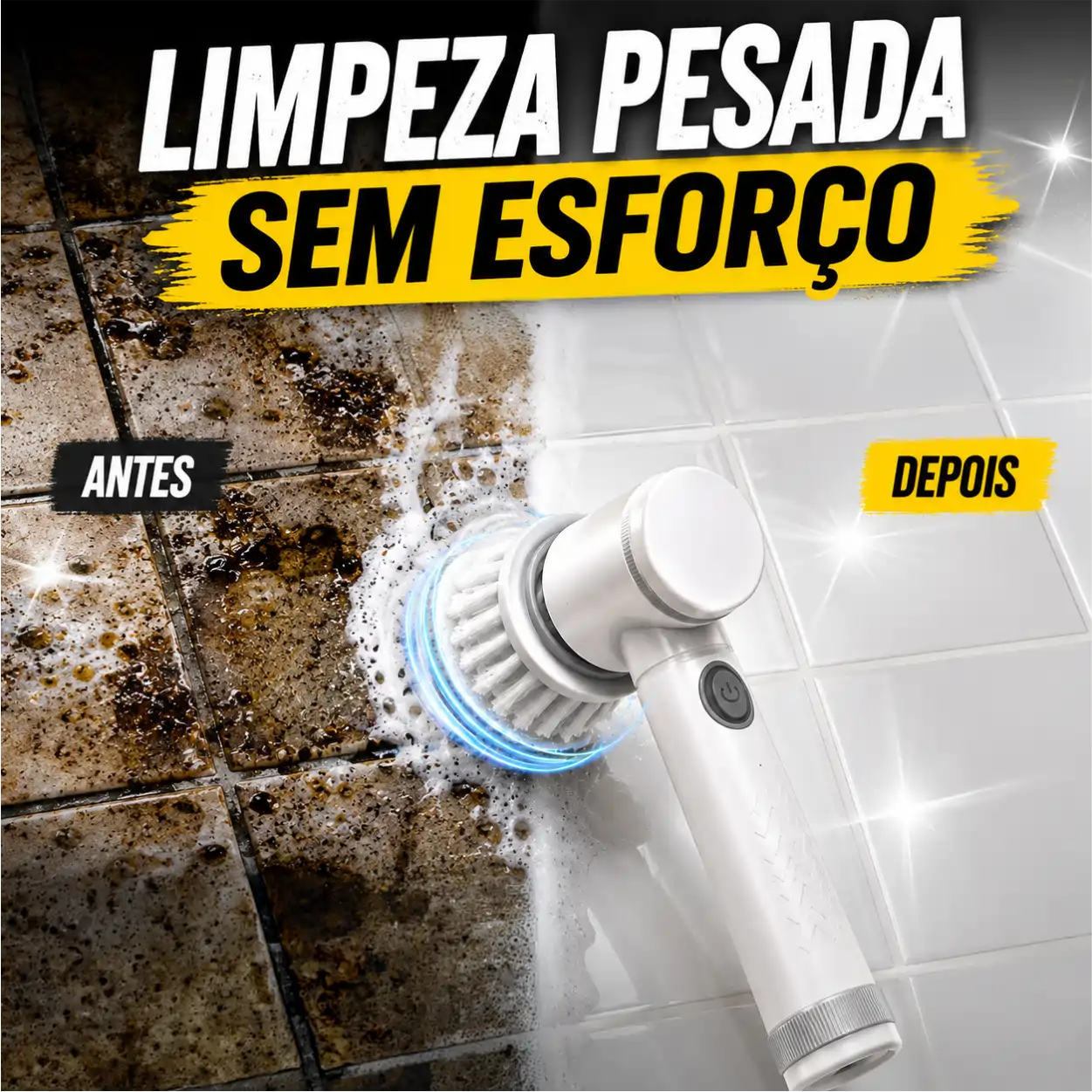 Escova Elétrica PowerClean TURBO 5 em 1 - Limpeza Sem Esforço