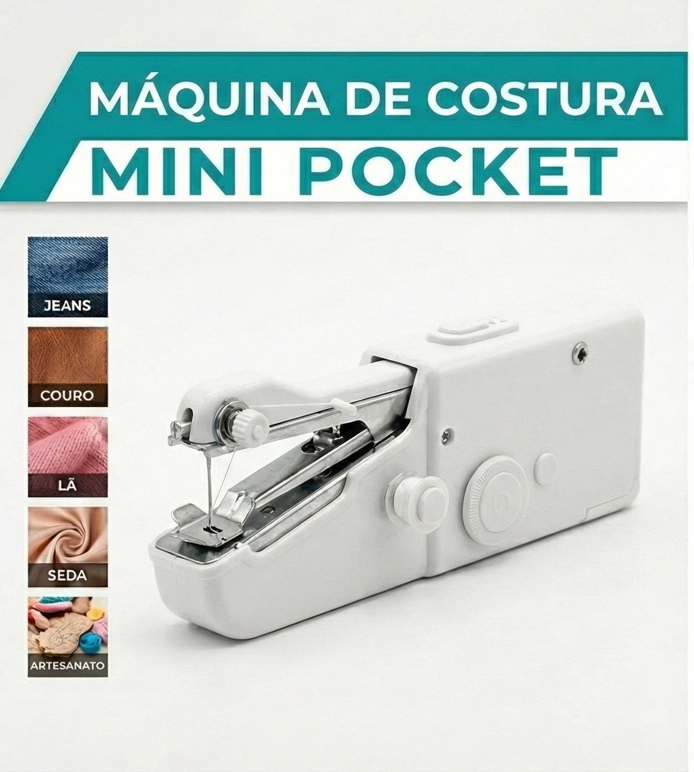 Mini Máquina de Costura Pocket: Consertos Perfeitos Sem Precisar de Tomada