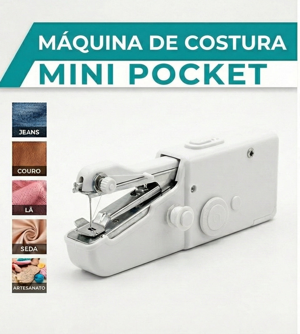 Mini Máquina de Costura Pocket: Consertos Perfeitos Sem Precisar de Tomada