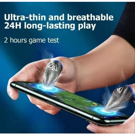 Par Luva De Dedo Gamer Anti Suor (Kit 12 Unid) Para Celular