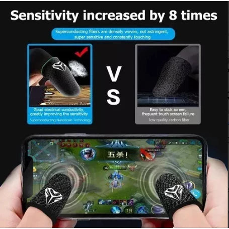 Par Luva De Dedo Gamer Anti Suor (Kit 12 Unid) Para Celular