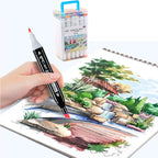 Canetas Hidrográficas 48 Cores Ponta Dupla