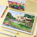 Canetas Hidrográficas 48 Cores Ponta Dupla