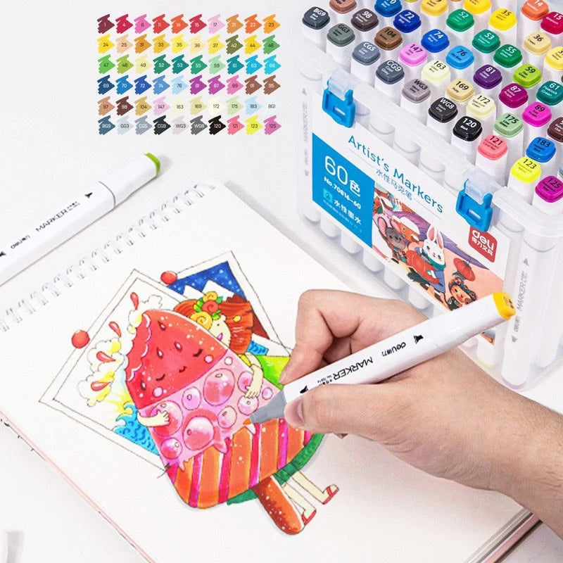 Canetas Hidrográficas 48 Cores Ponta Dupla