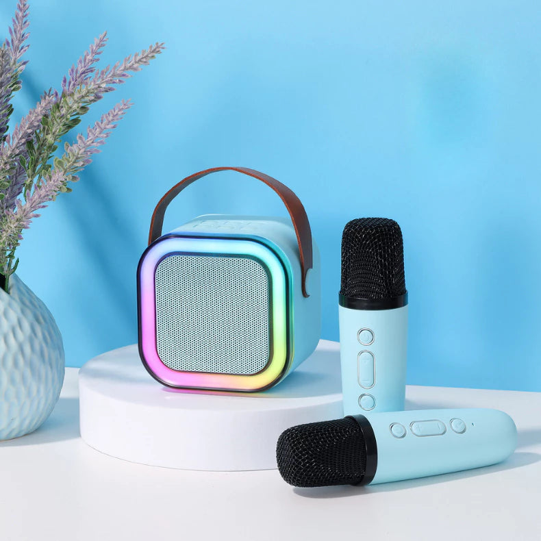 Caixa De Som Karaokê Com 2 Microfones: Diversão Garantida Em Família