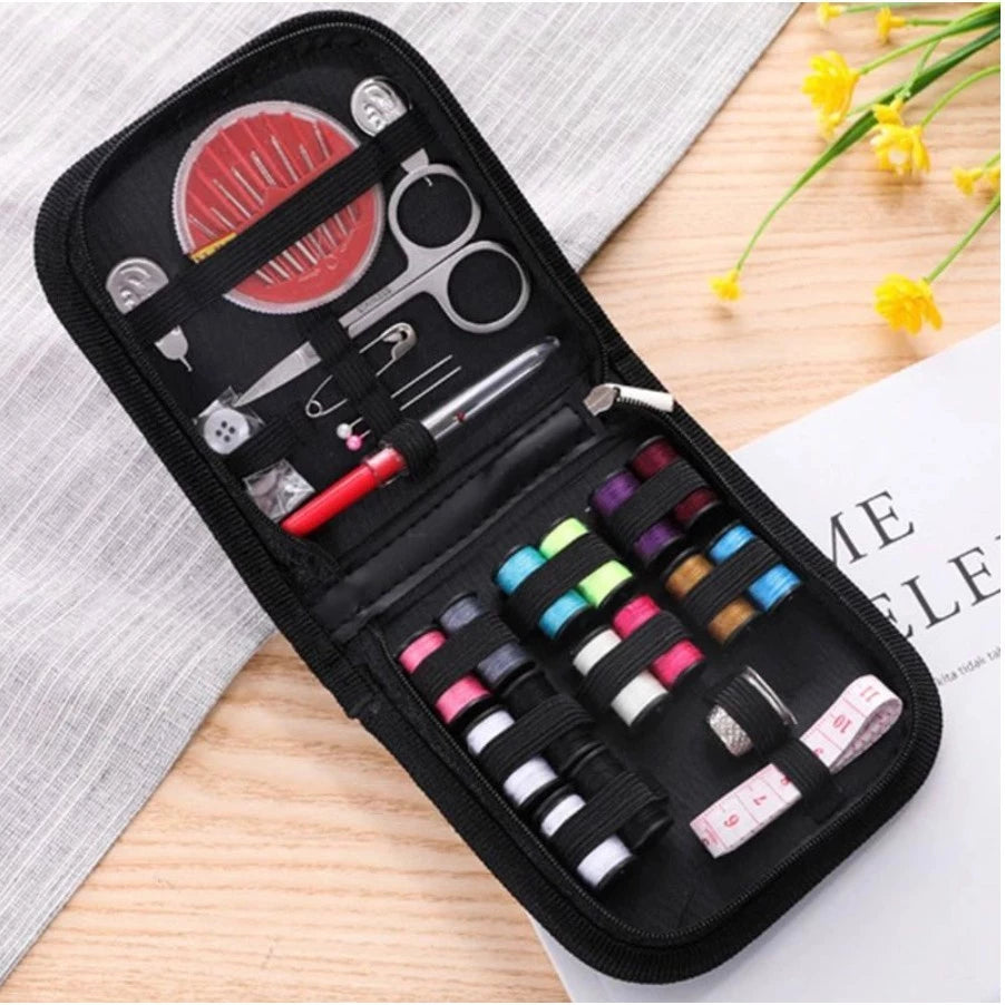 Kit de Costura Completo com Estojo Zíper: Ideal para Viagens e Casa
