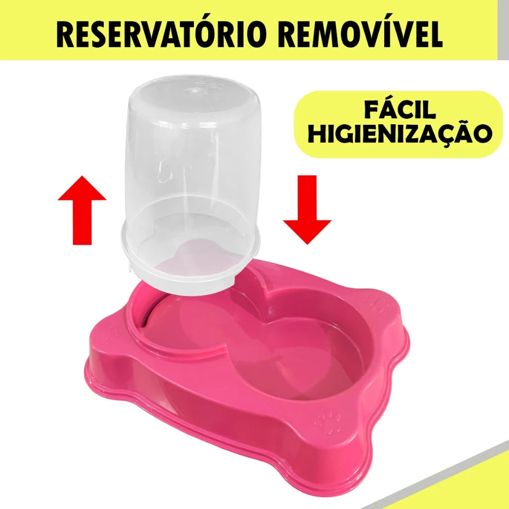 Kit Dispenser Dosador Pet Dupla Função: Ração E Água Sempre Frescos