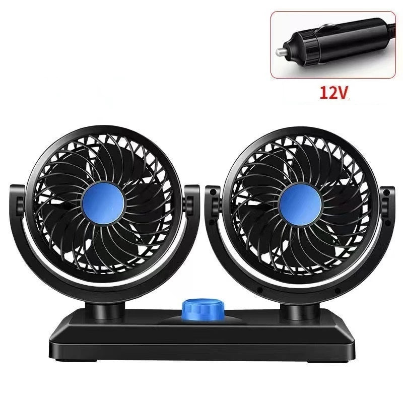 Ventilador Automotivo Duplo Potente 360°: Carro e Caminhão 12v/24v